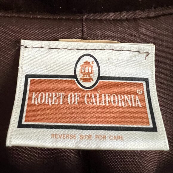 Vintage Koret of California Velvet Look Brown Blazer | No Size Tag - Picture 5 of 10